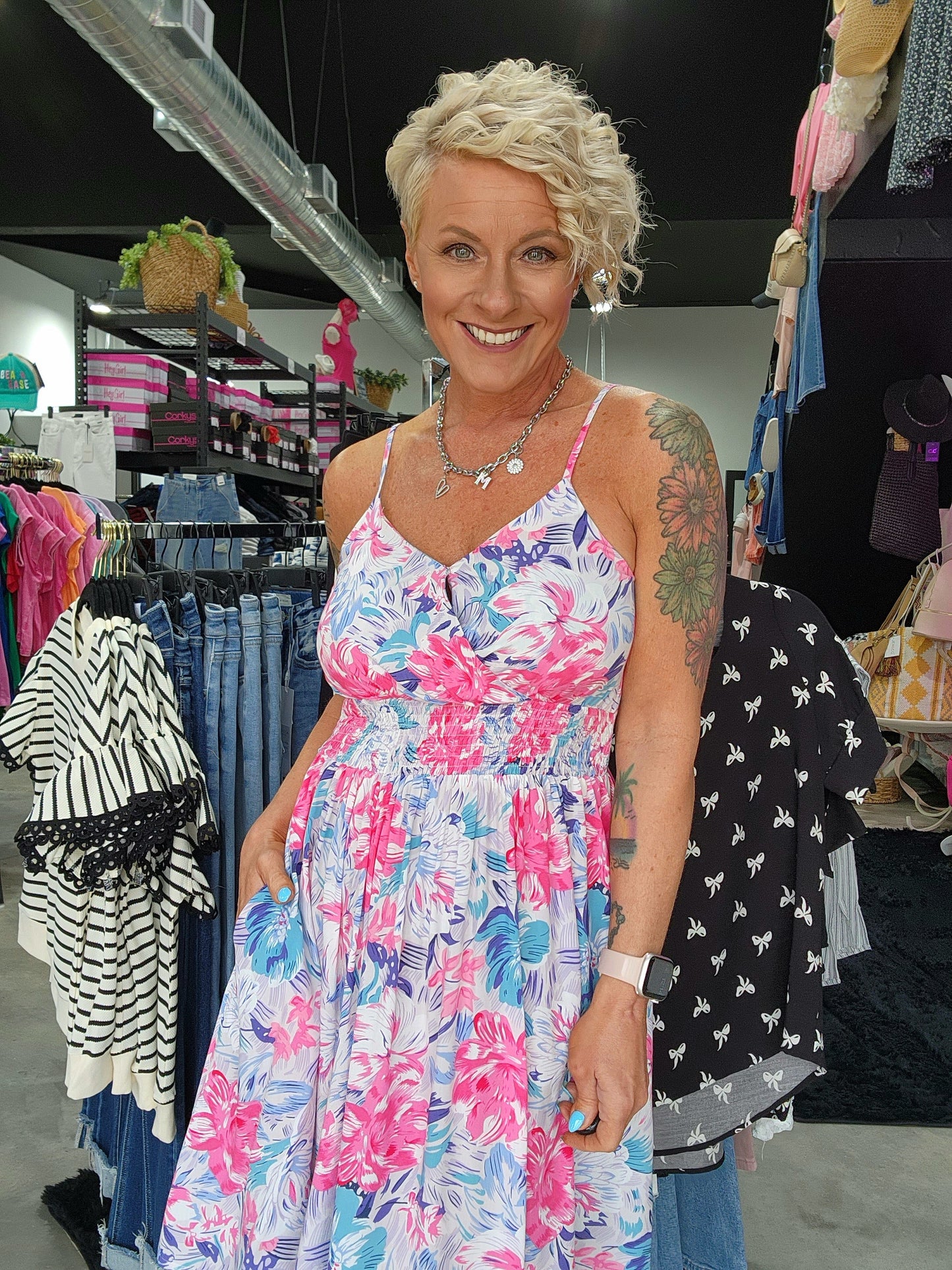 The Watercolors Floral Mini Dress