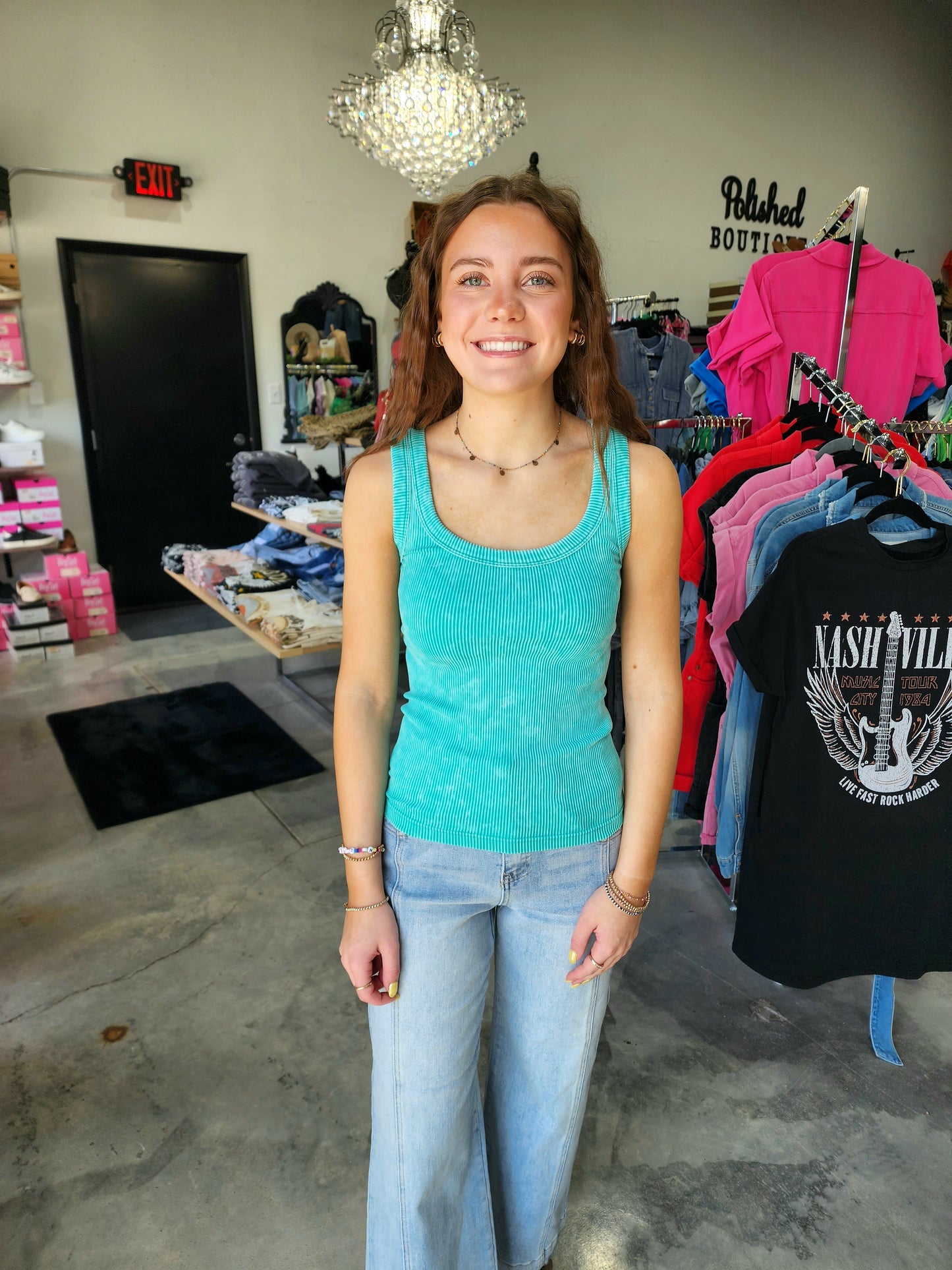 Zenana Washed Ribbed Cropped Tank Top