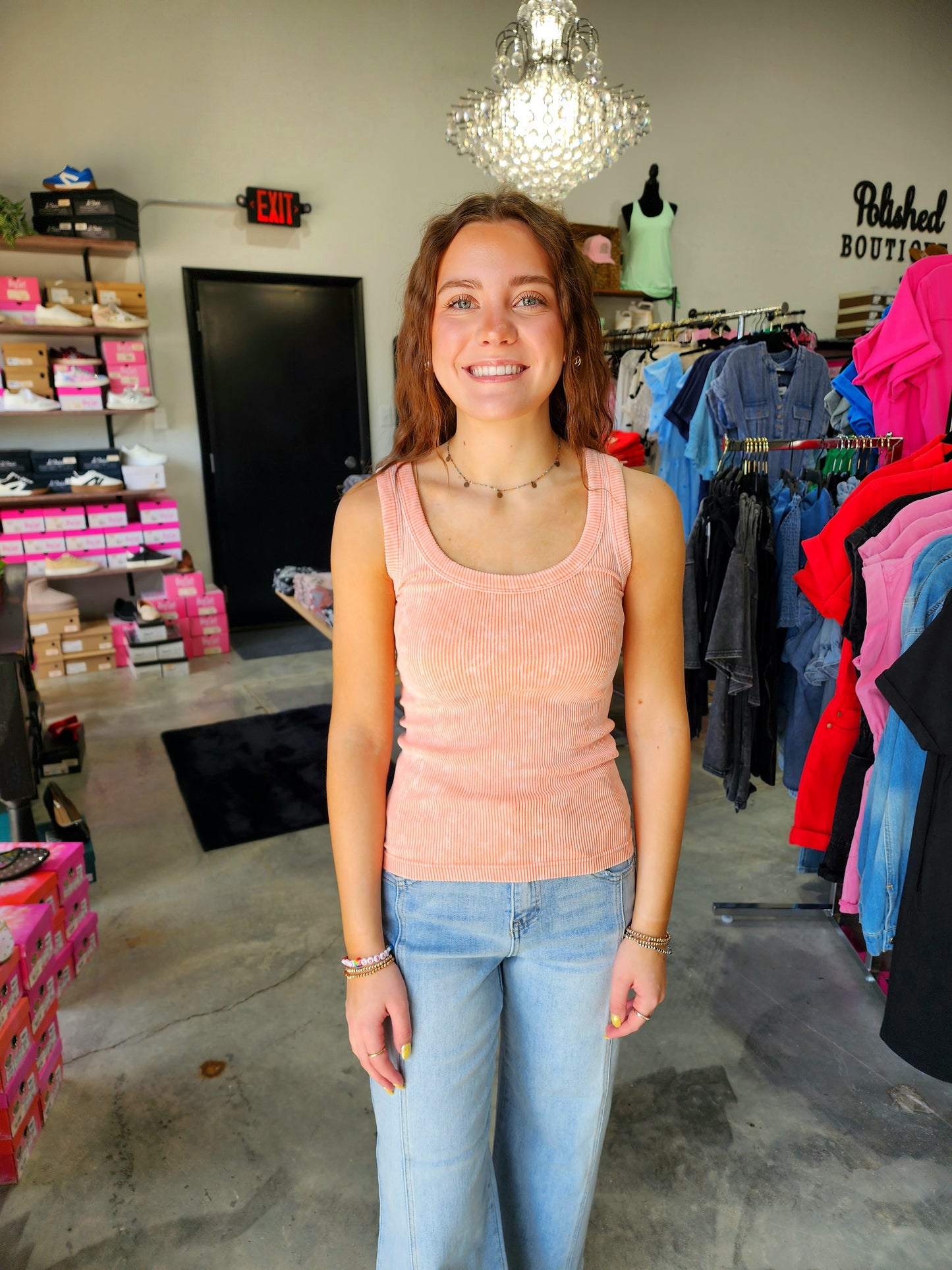 Zenana Washed Ribbed Cropped Tank Top