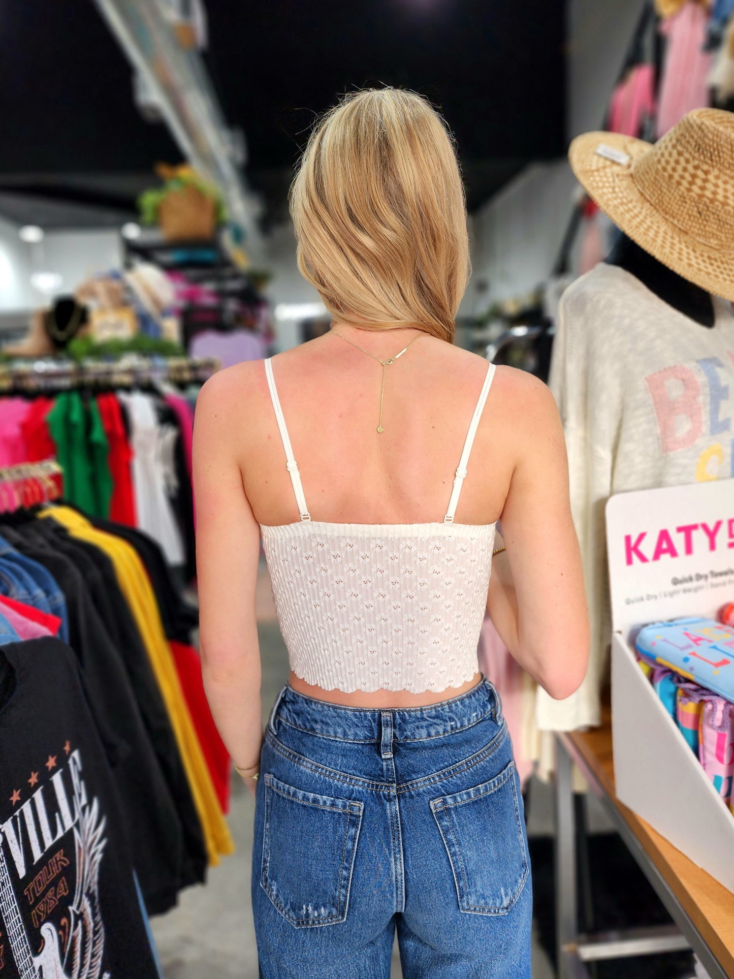 Ditsy Scalloped Edge Lace Bralette