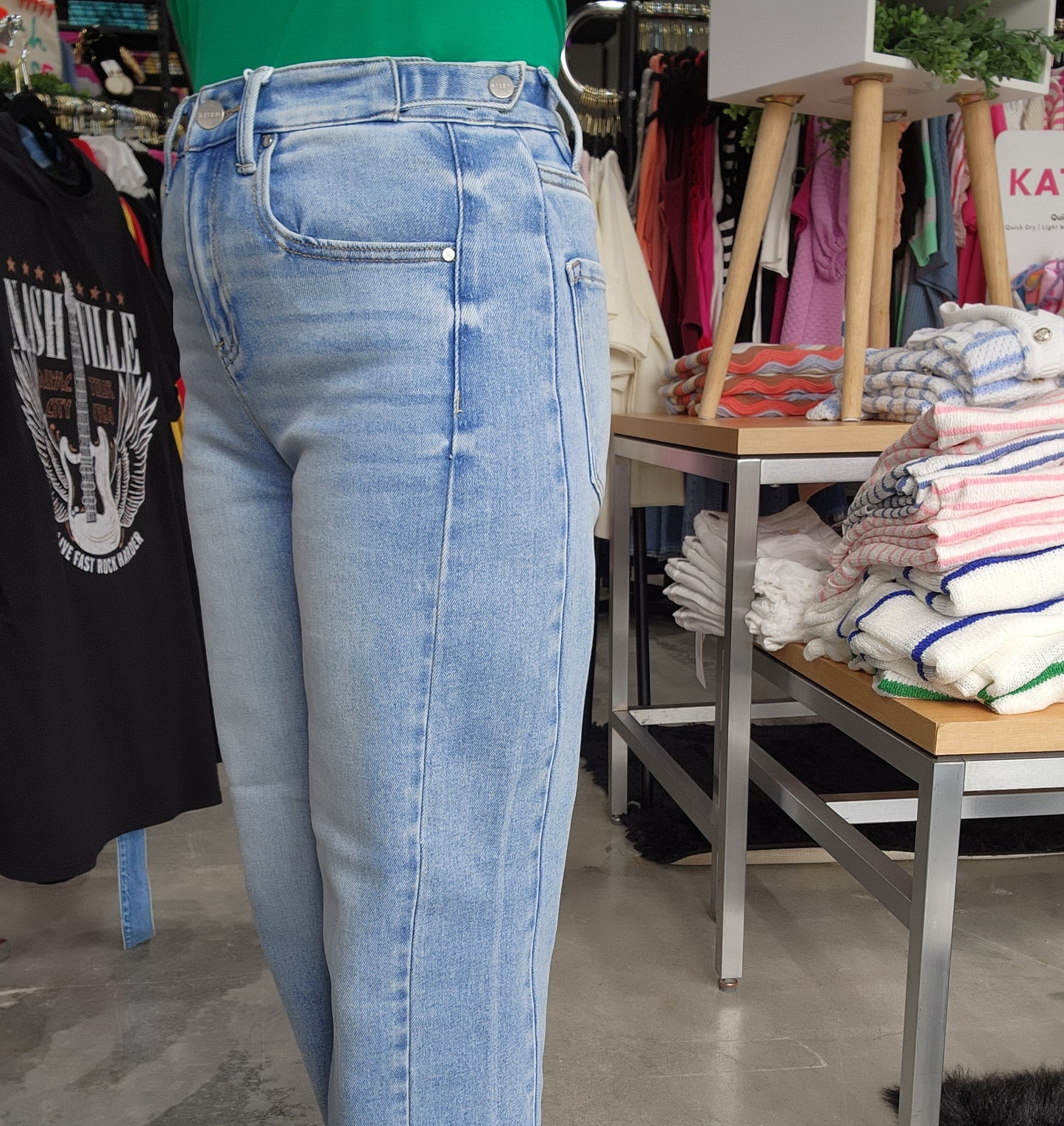 Risen High Rise Crop Barrel Denim Jeans