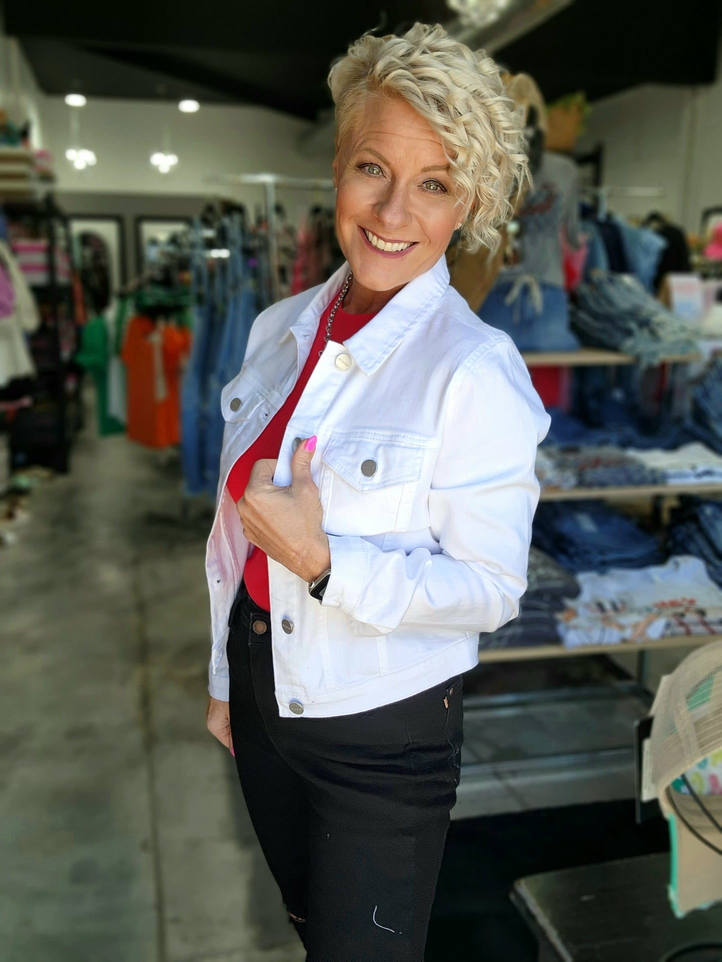 Risen White Denim Jacket