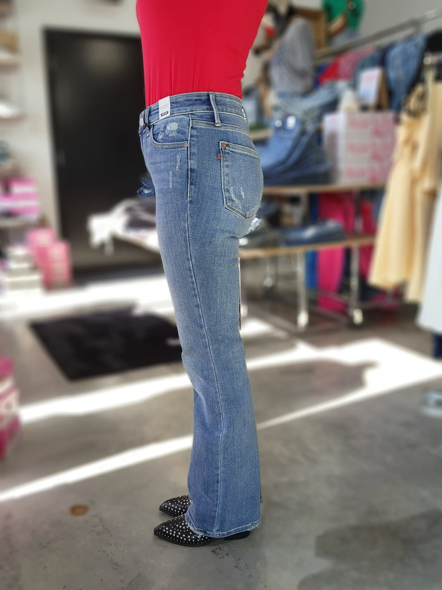 Judy Blue Mid Rise Vintage Wash Bootcut Denim Jeans