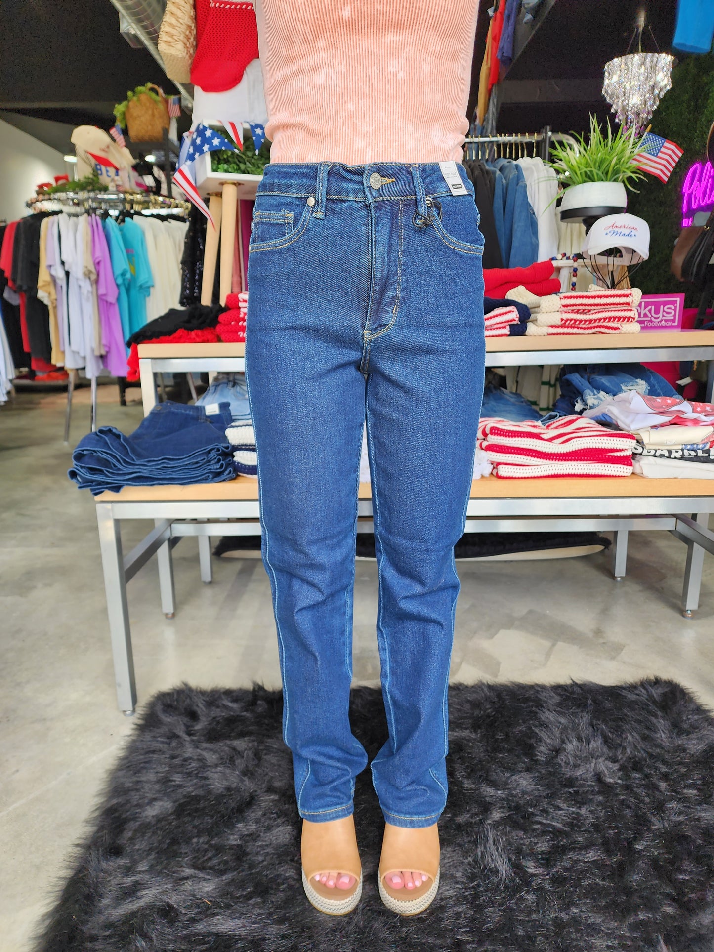 Judy Blue HW Tummy Control Classic Straight Denim Jeans