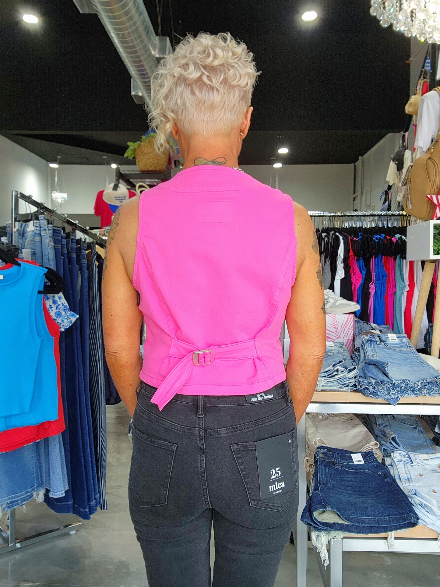 Judy Blue Garmet Dyed Hot Pink Vest