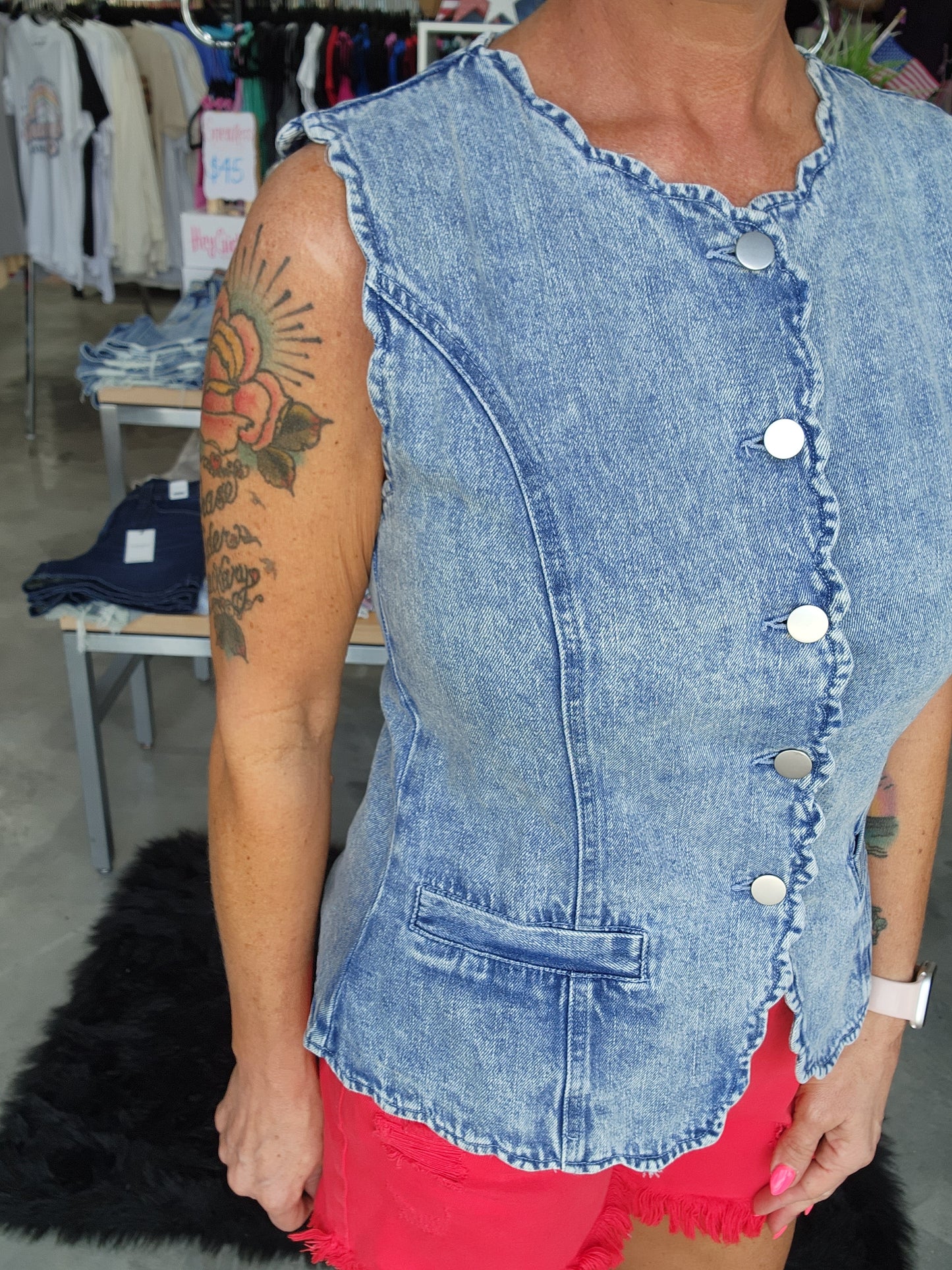 The Sweet Jean Button Up Vest