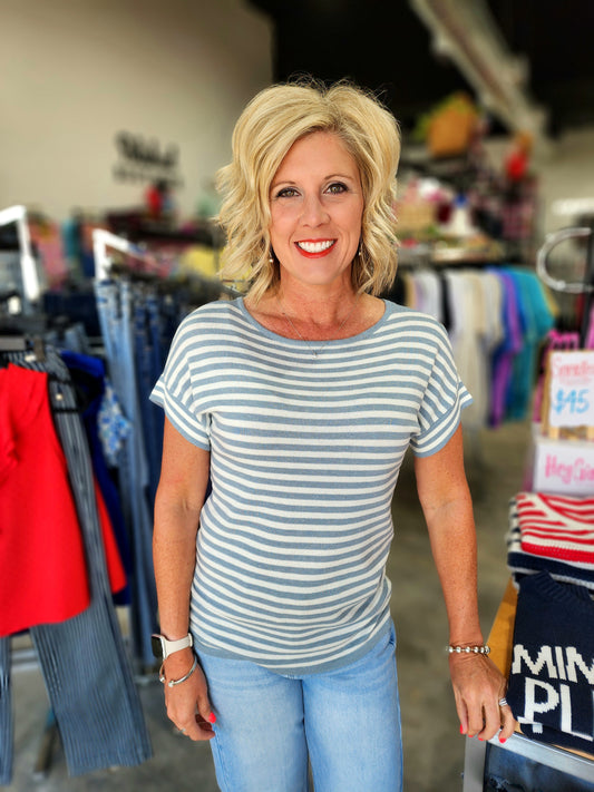 Blue Haze Short Sleeve Sweater