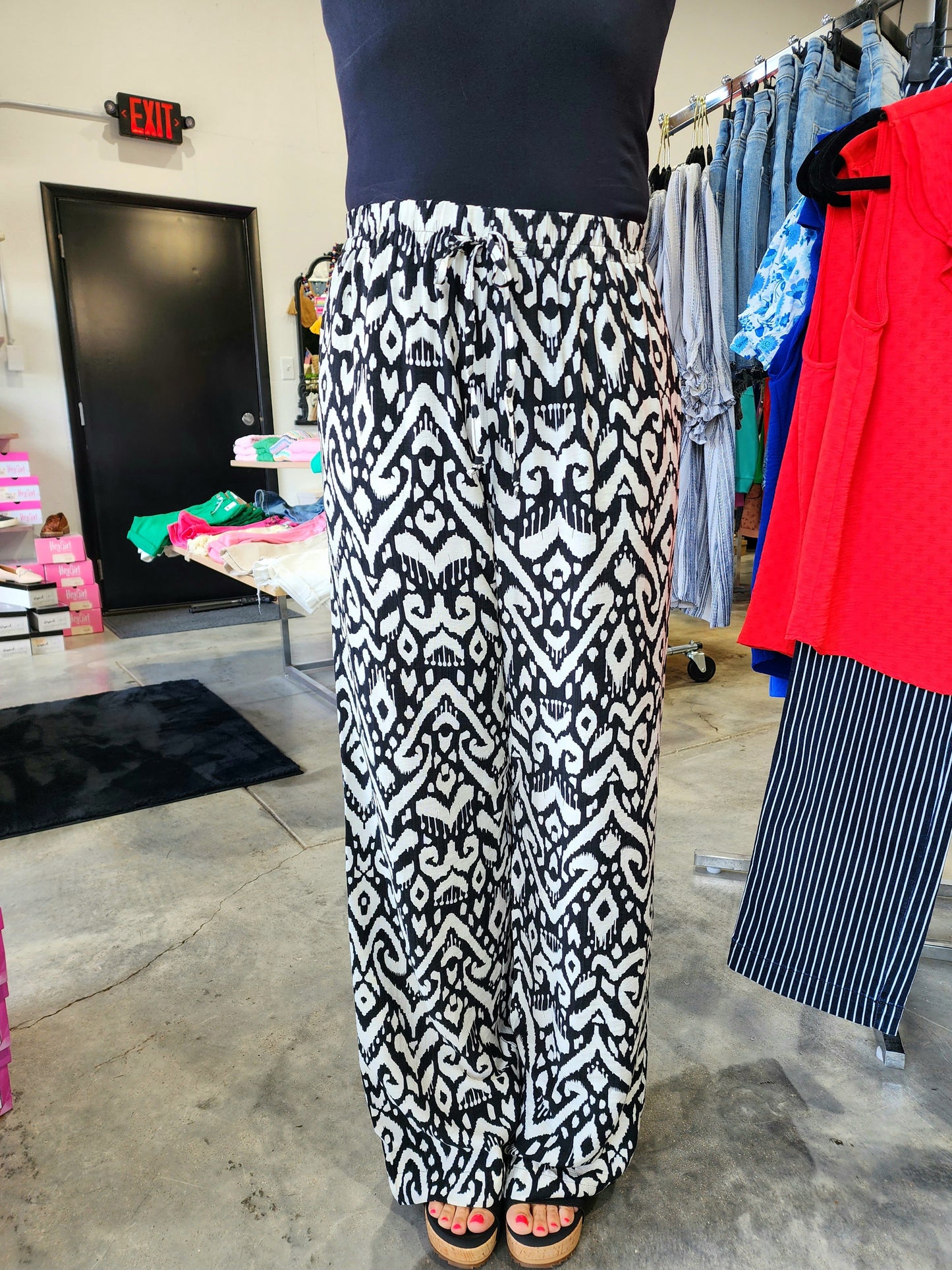 Geoprint Wide Leg Pants
