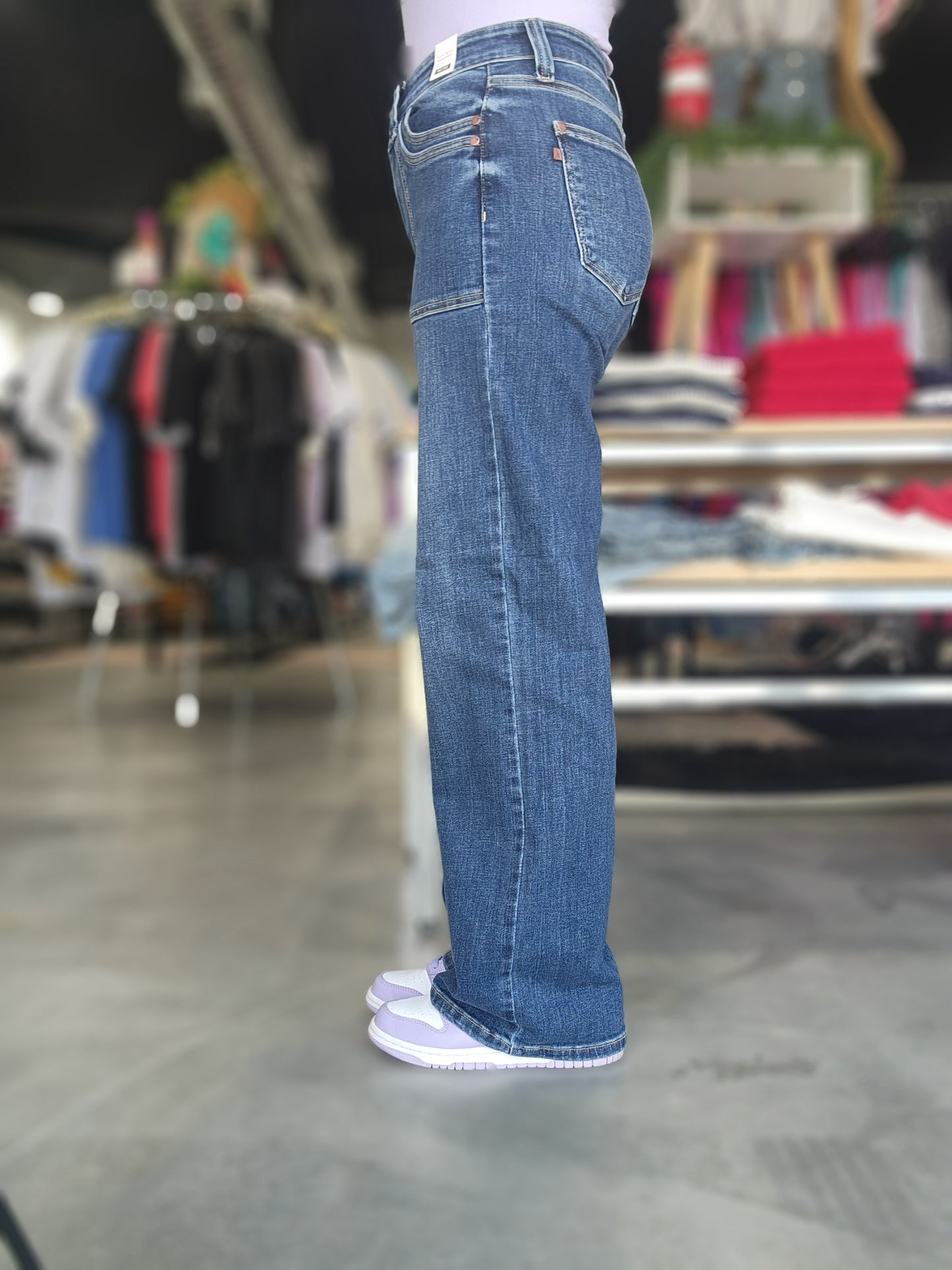 Judy Blue MR 90's Straight Front Patch Double Pocket