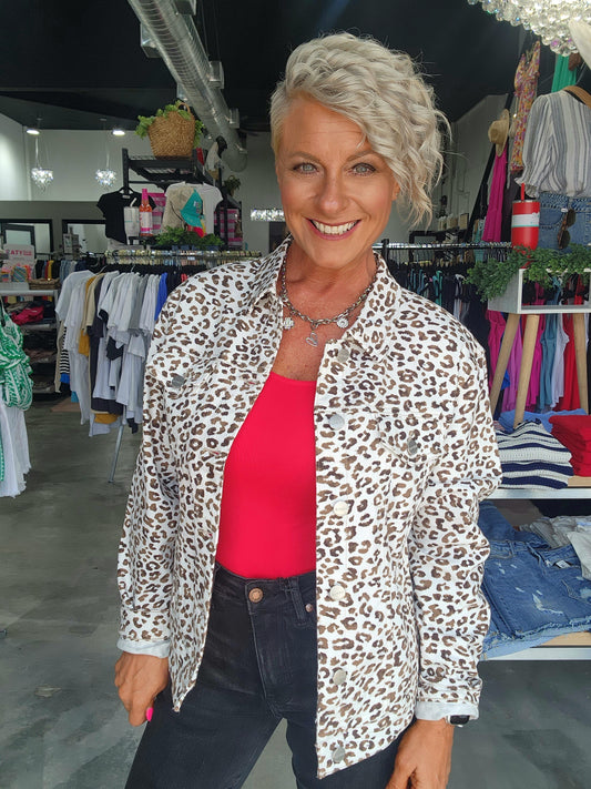Risen Leopard Print Oversized Jacket