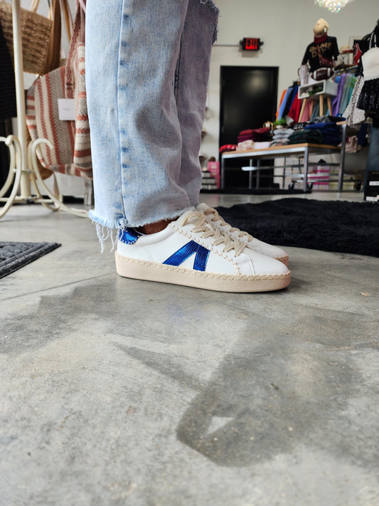 Corky's White/Blue Friend Zone Sneakers