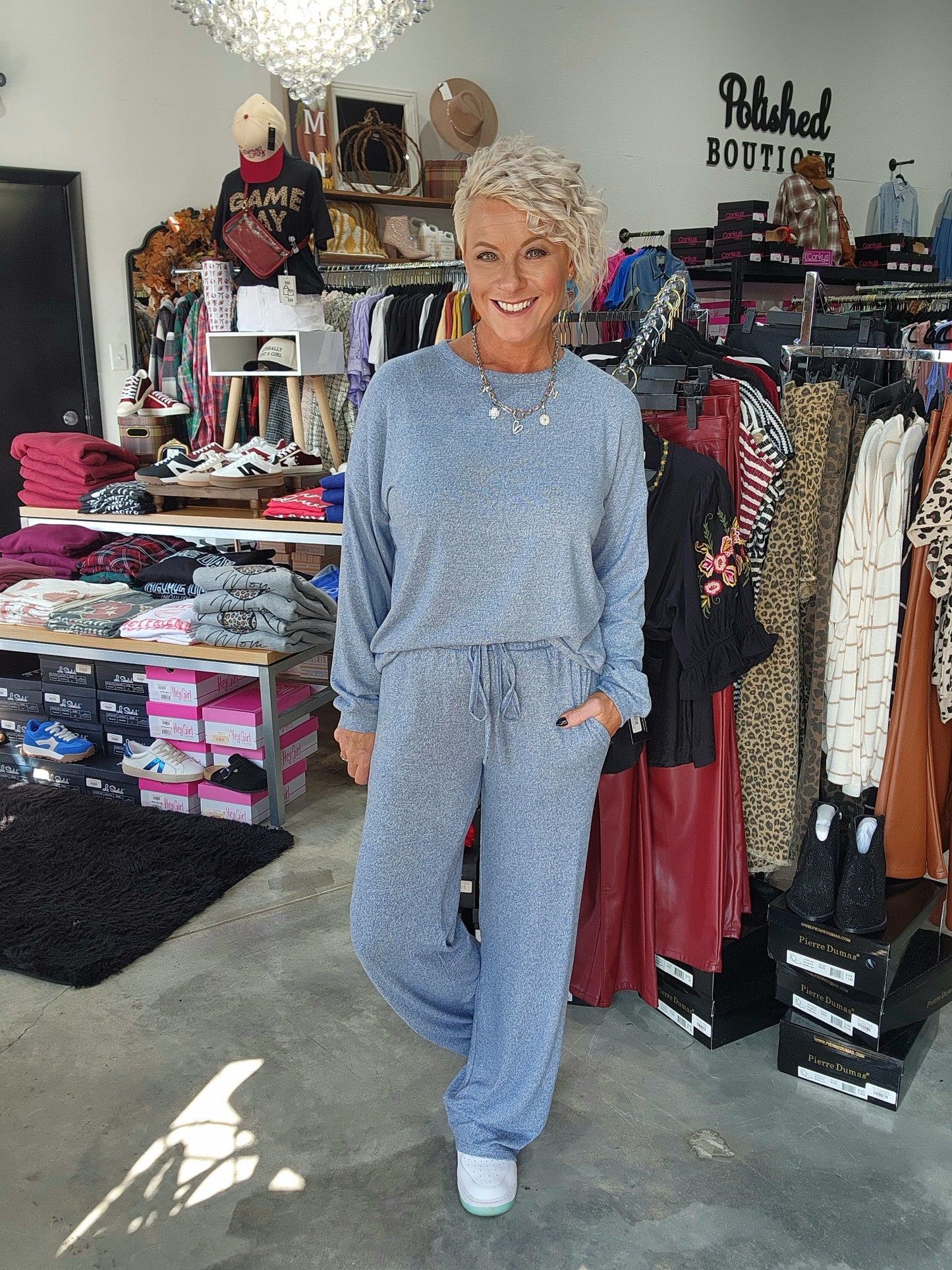 Zenana Soft Long Sleeve Tee & Pants Set