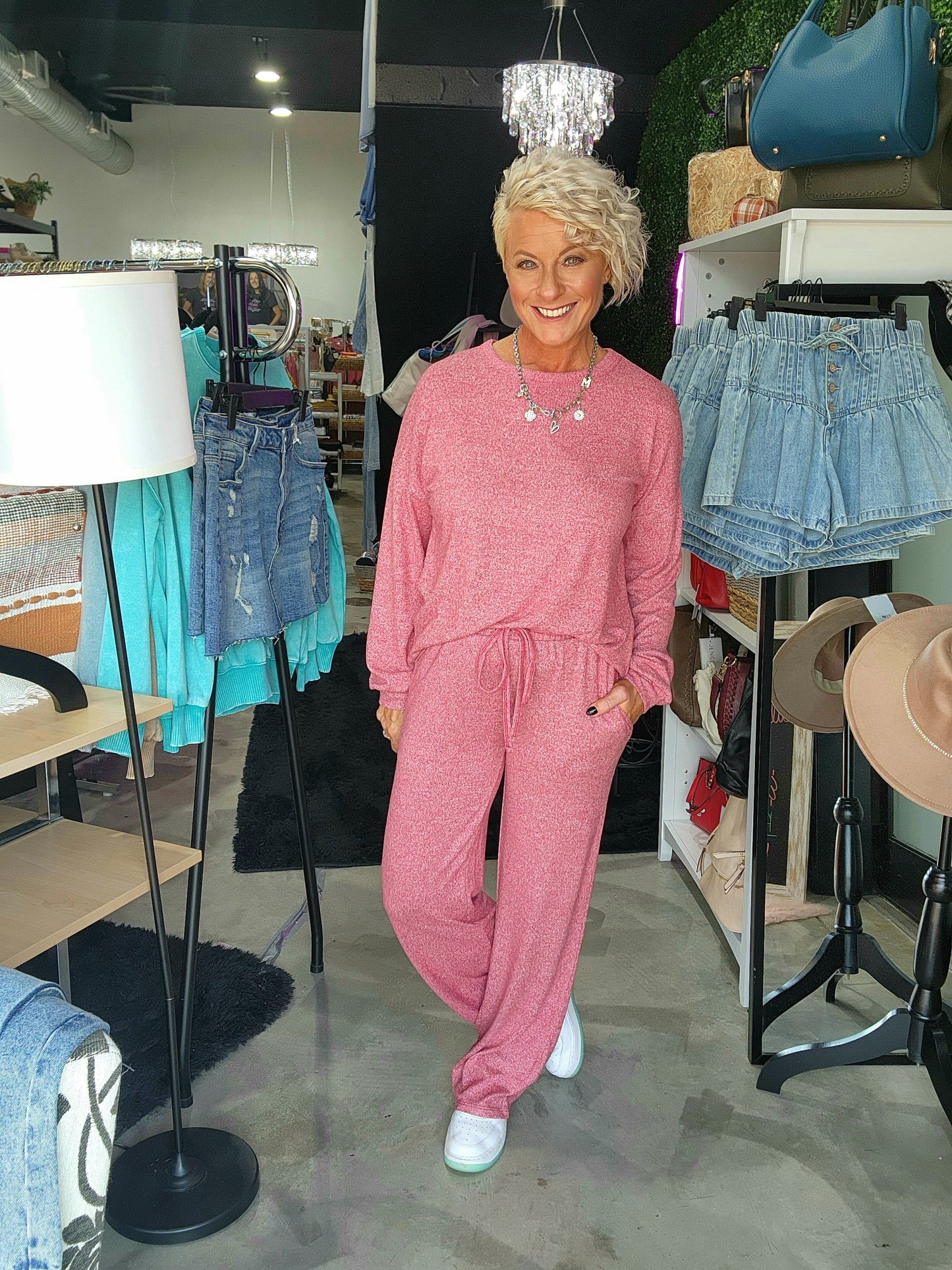 Zenana Soft Long Sleeve Tee & Pants Set