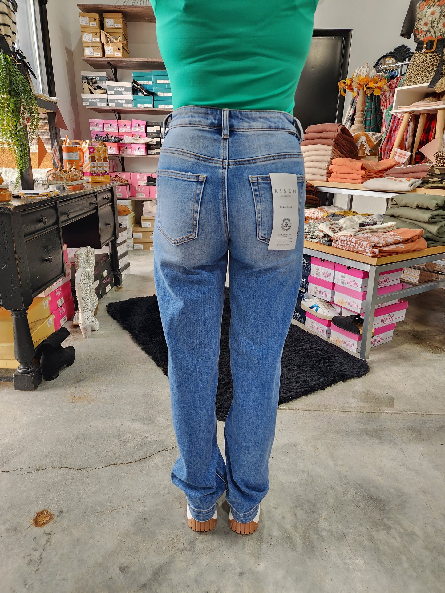 Risen High Rise Wide Baggy Fit Denim Jeans