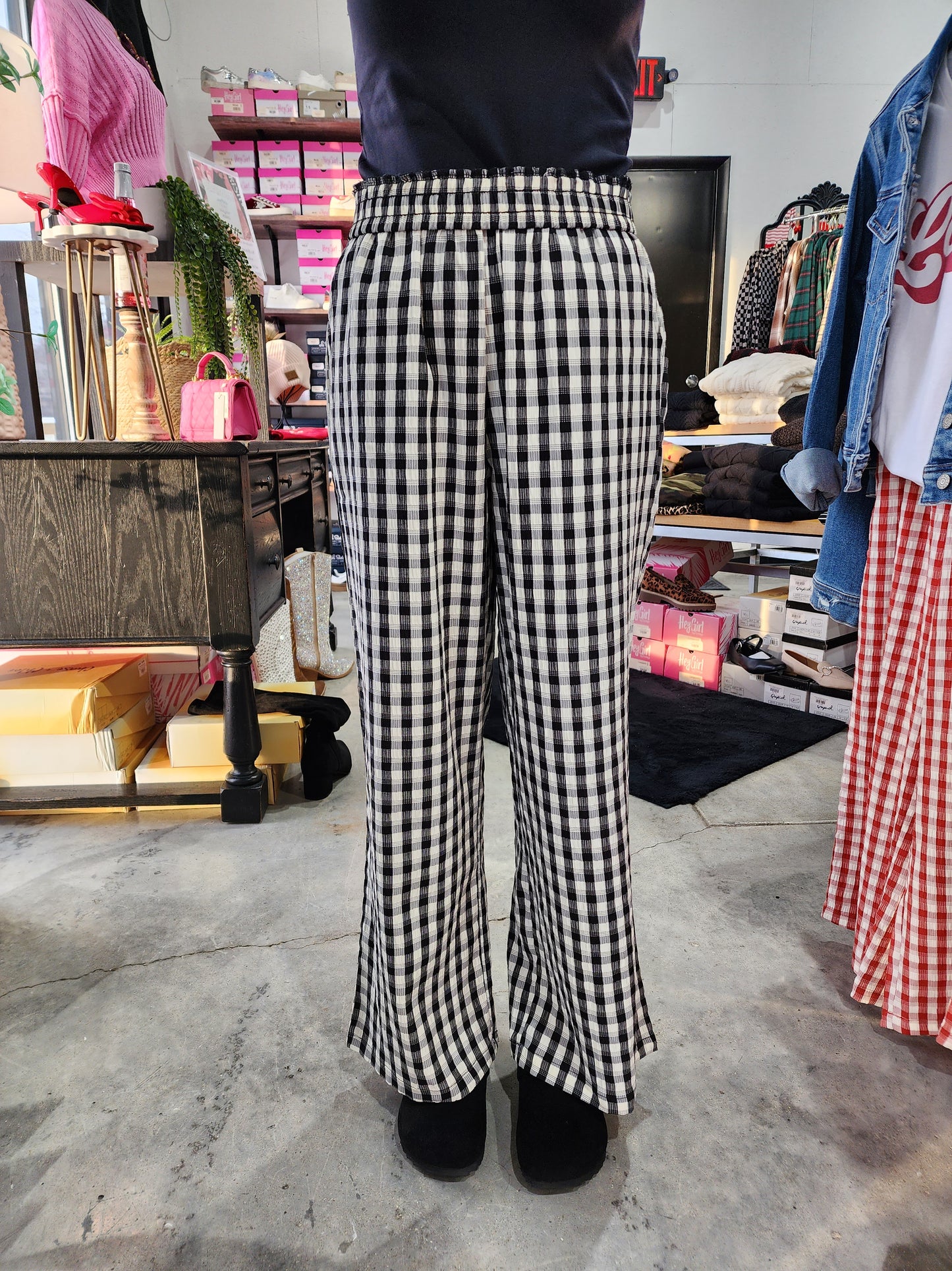 Checkered Print Casual Pants