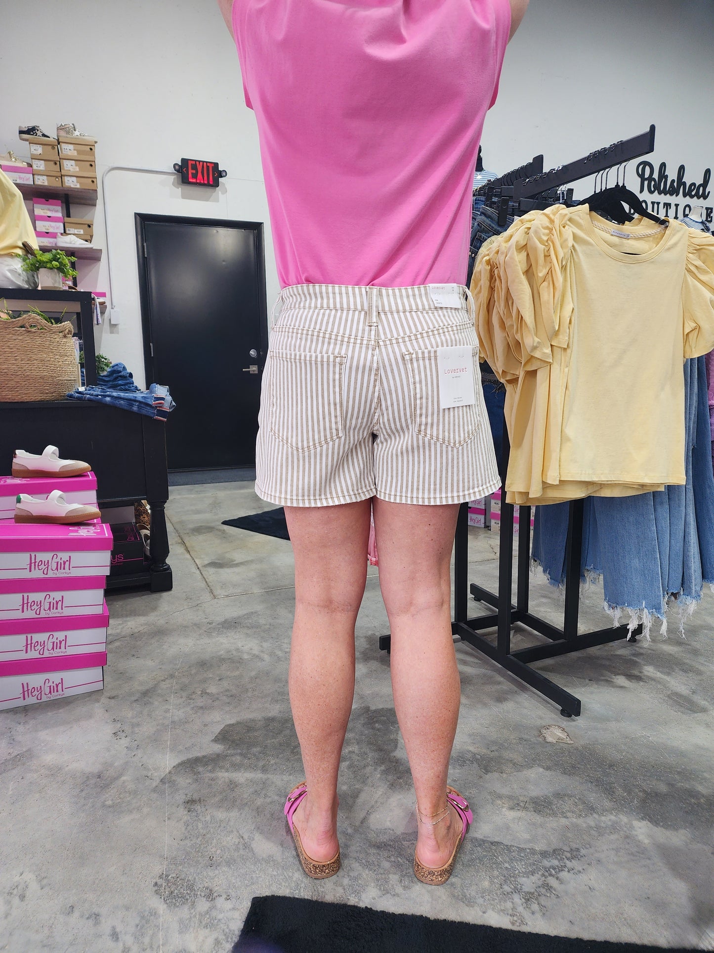 Lovervet Mid RIse Pin Stripe Shorts