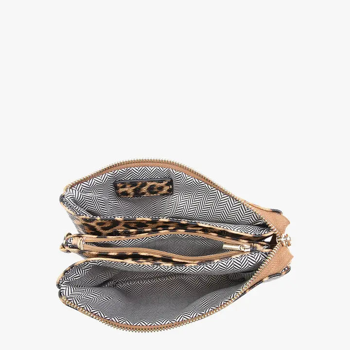 The Riley Leopard Crossbody/Wristlet