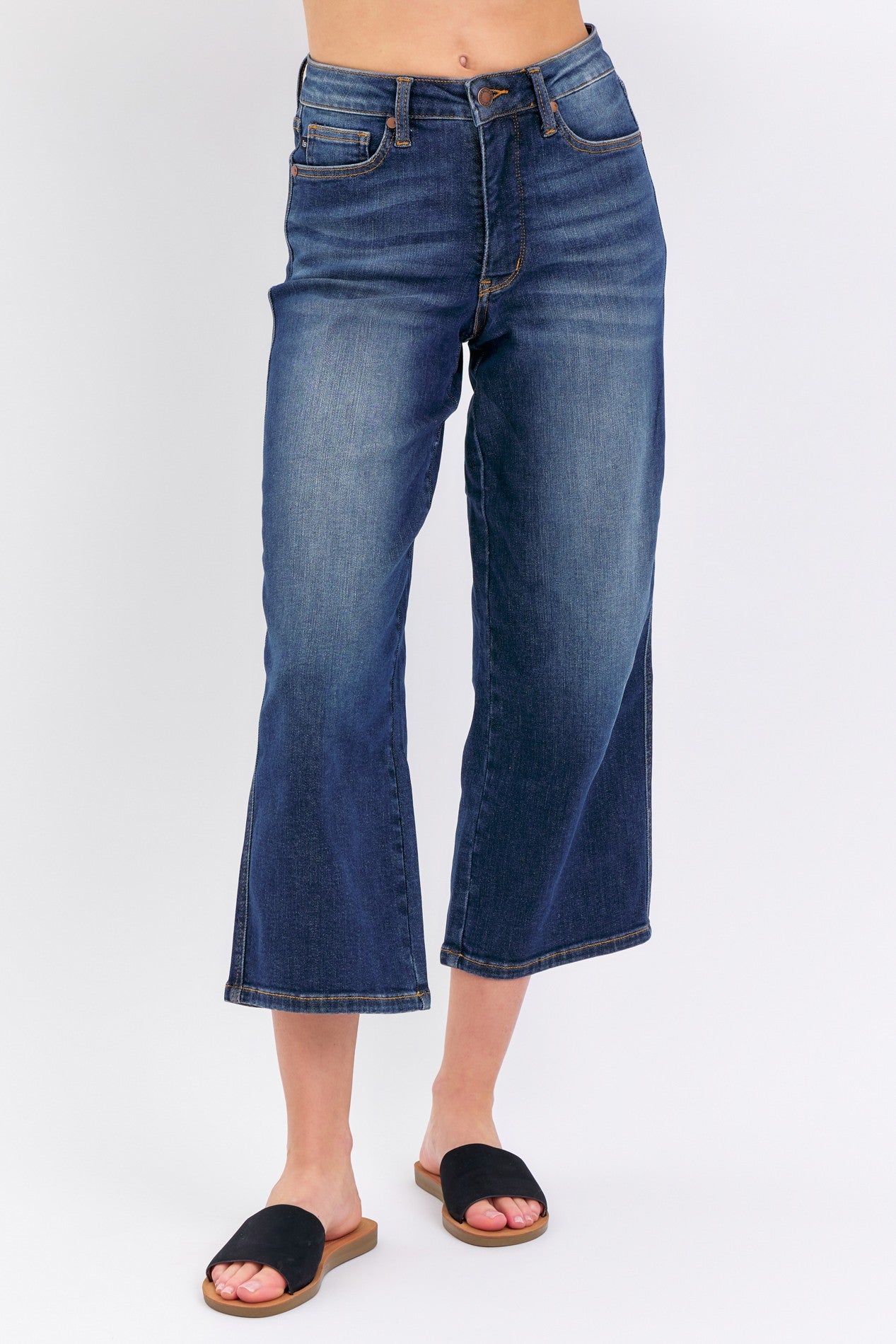 Judy Blue MR Tummy Control Crop Wide Leg