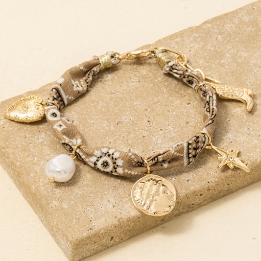 Heart Coin Star Pearl Bandana Bracelet
