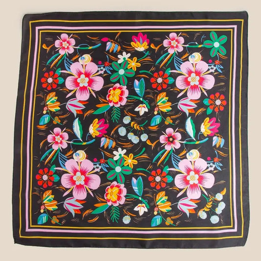 Multi Flower Square Scarf