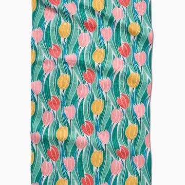 Geometry - Tranquil Tulips Tea Towel