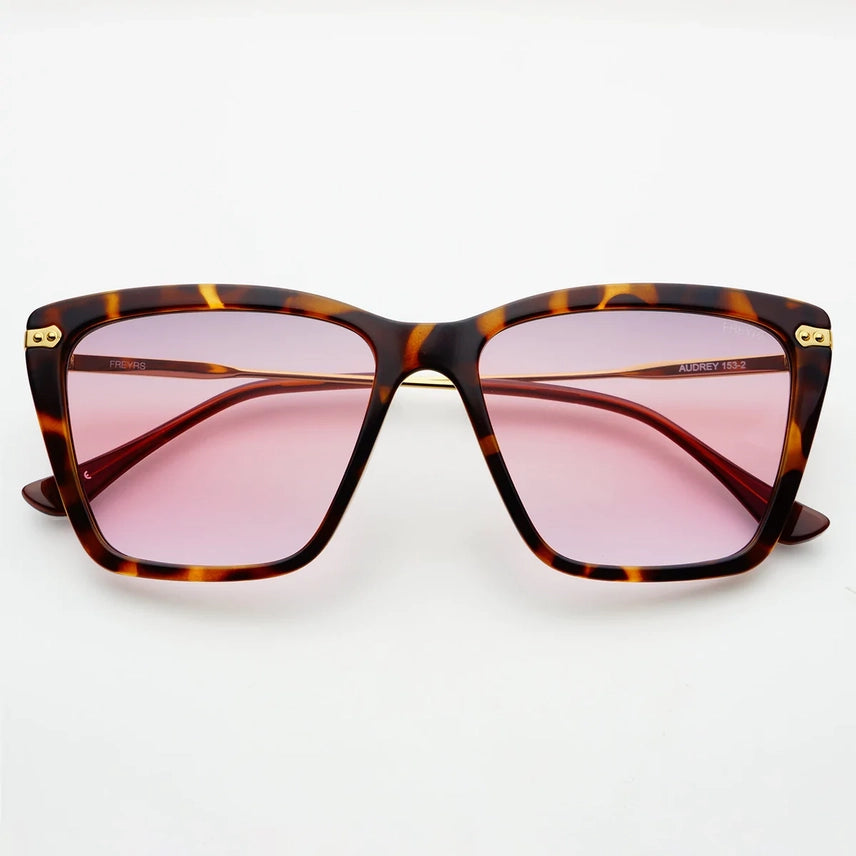 FREYRS Audrey Tortoise Pink Sunglasses