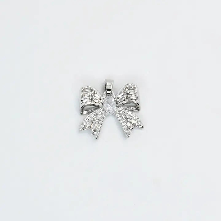 Silver Big Bow Charm