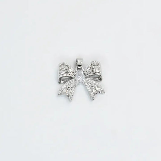 Silver Big Bow Charm