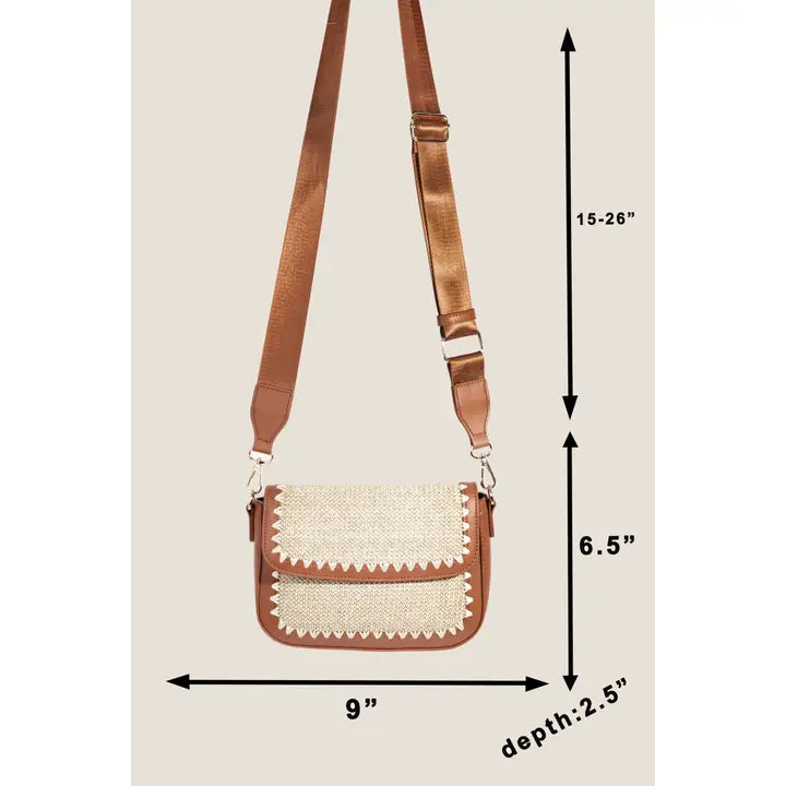 Braided Faux Leather Crossbody
