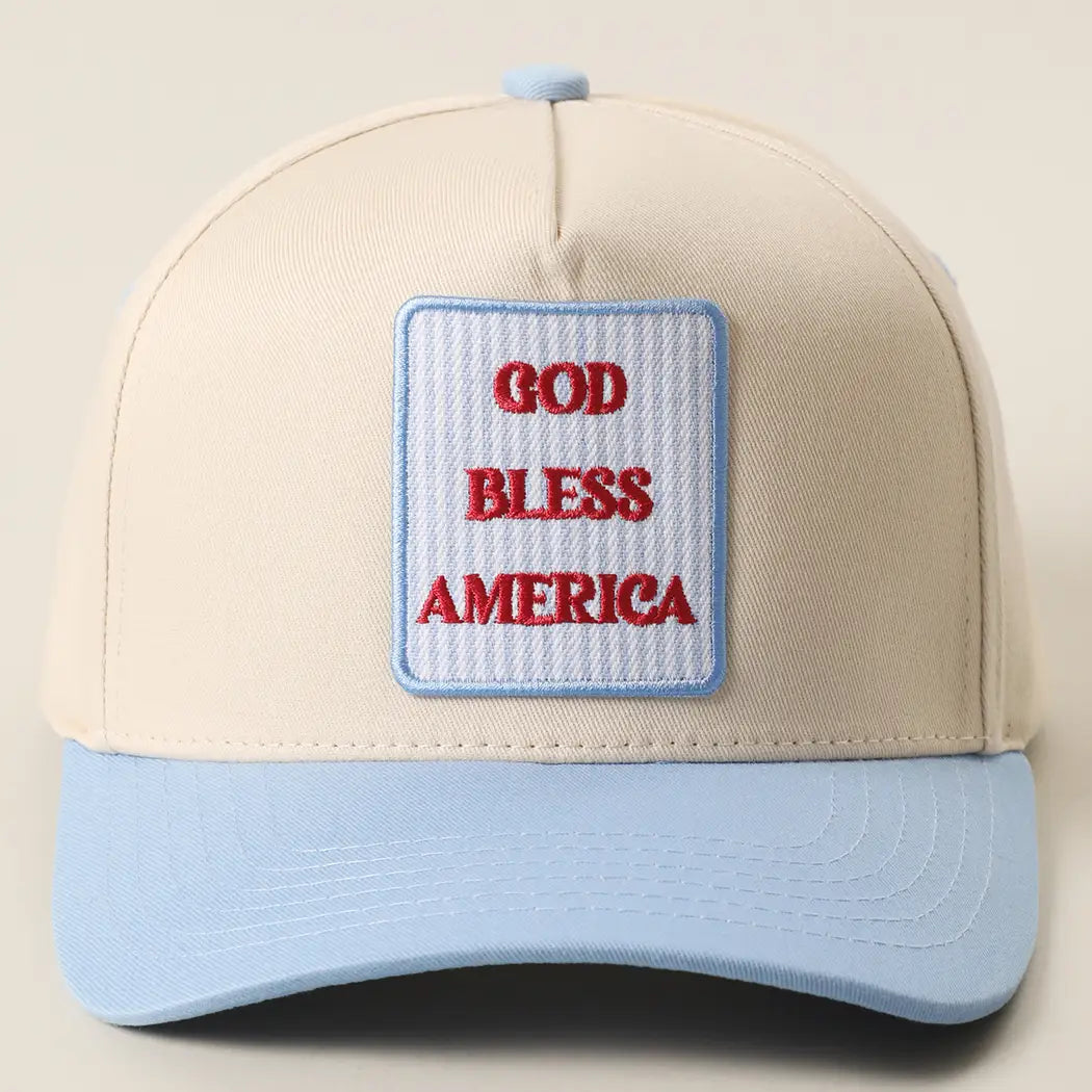 God Bless America Patch Trucker Hat