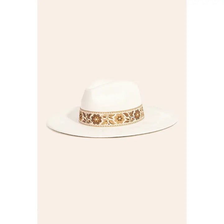Flower Ribbon Fedora Hat