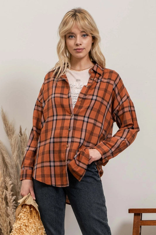 Cassandra Plaid Top