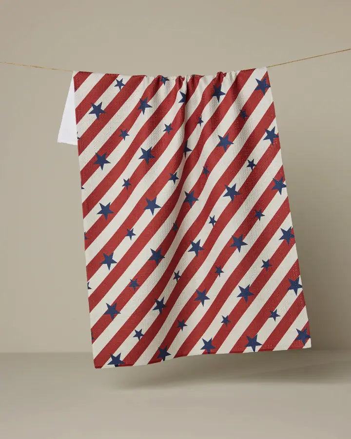Geometry - Patriotic Stripe Tea Towel