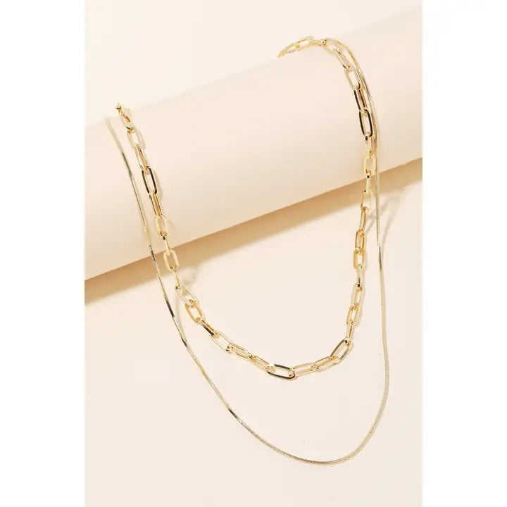 Double Chain Layered Necklace
