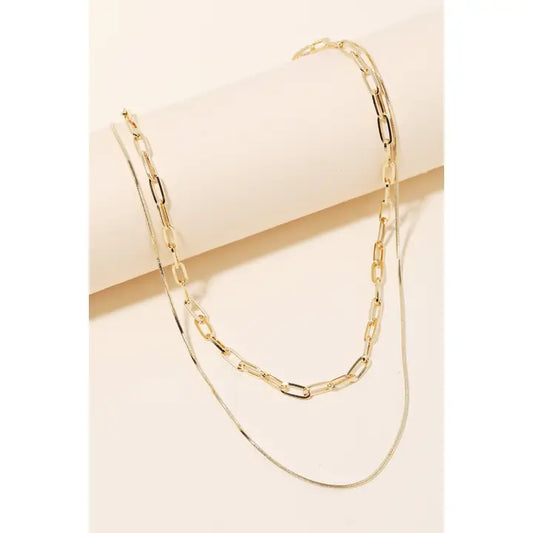 Double Chain Layered Necklace