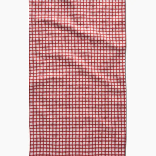 Geometry - Fireside Plaid Red Tea Towel
