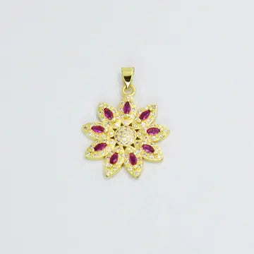 Pink Gem Poinsettia Charm