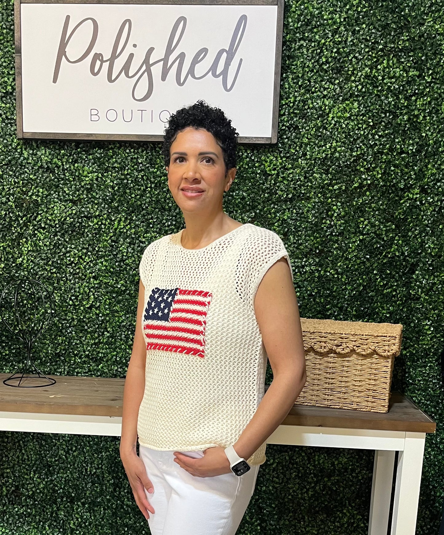 Americana Short Sleeve Sweater