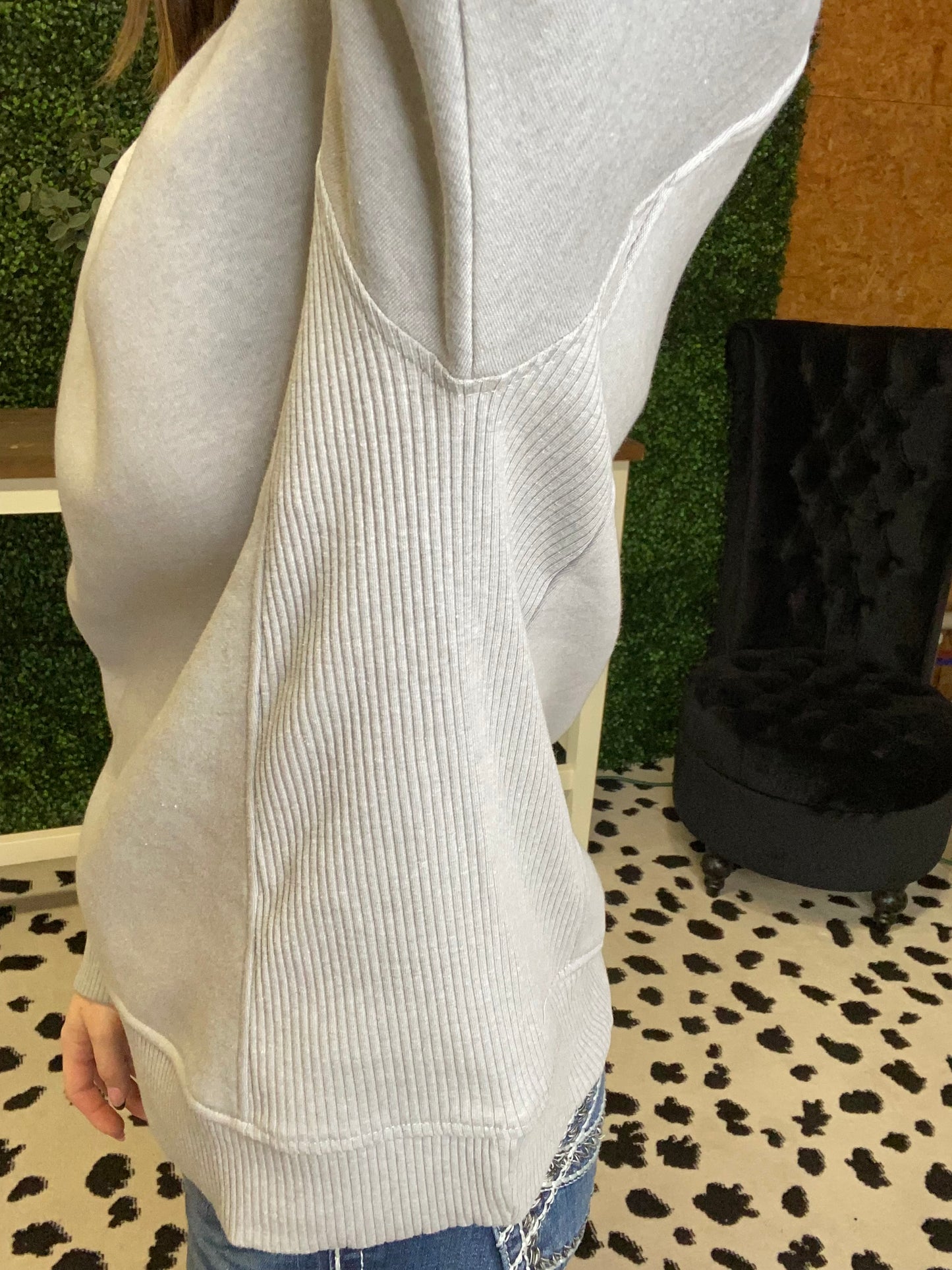 Zenana Side Ribbed Sweatshirt