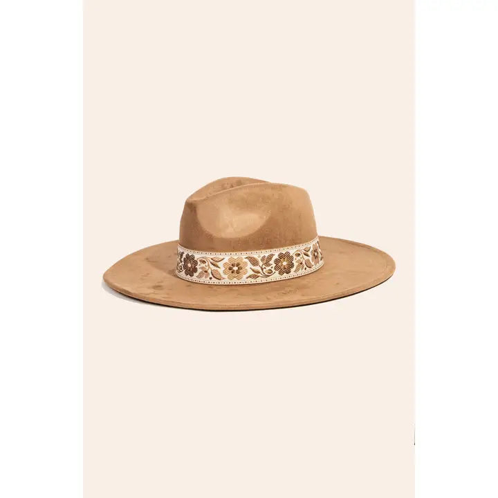 Flower Ribbon Fedora Hat