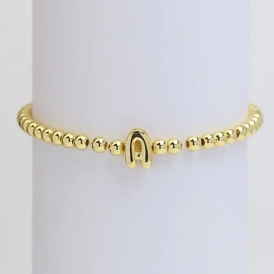 Initial Bubble Bead Bracelet