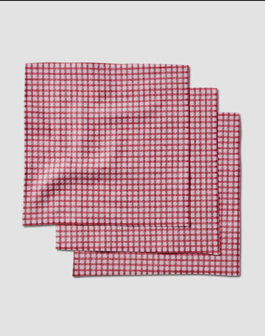 Geometry - Fireside Plaid Red Dishcloth Set
