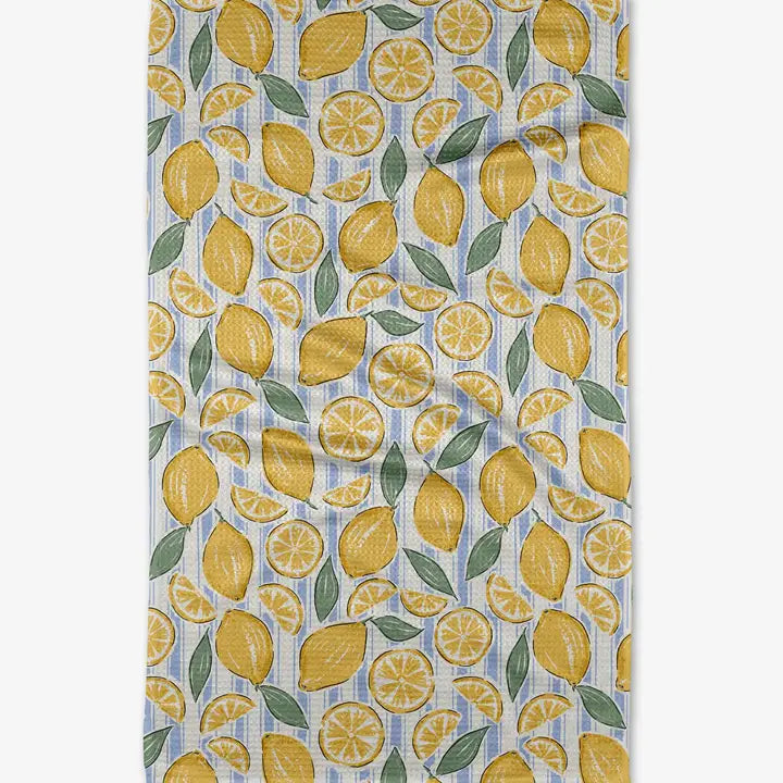 Geometry - Sour Lemon Stripes Tea Towel