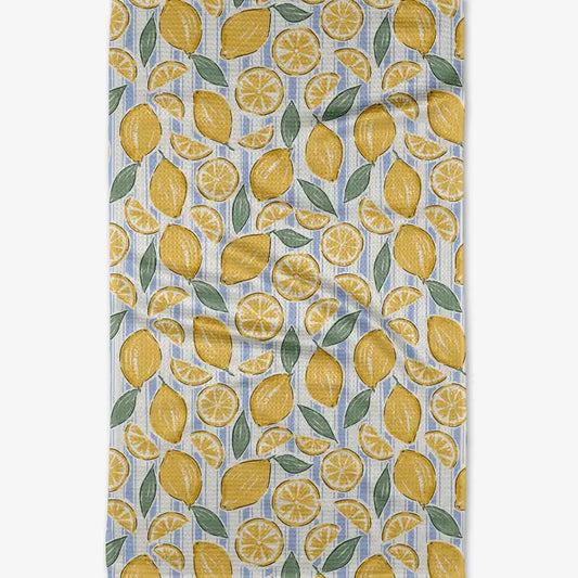 Geometry - Sour Lemon Stripes Tea Towel