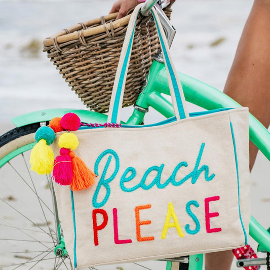 Beach PLEASE Canvas Tote Bag