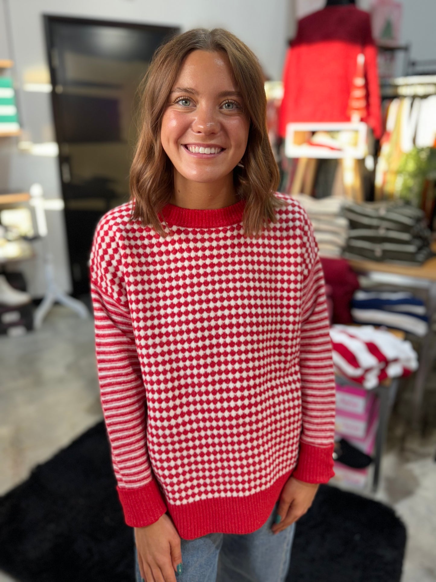 The Festive Checkerboard Sweater