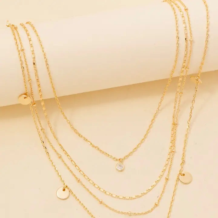 Mini Coins Layered Chain Necklace