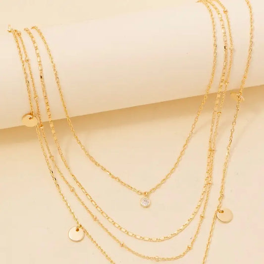 Mini Coins Layered Chain Necklace