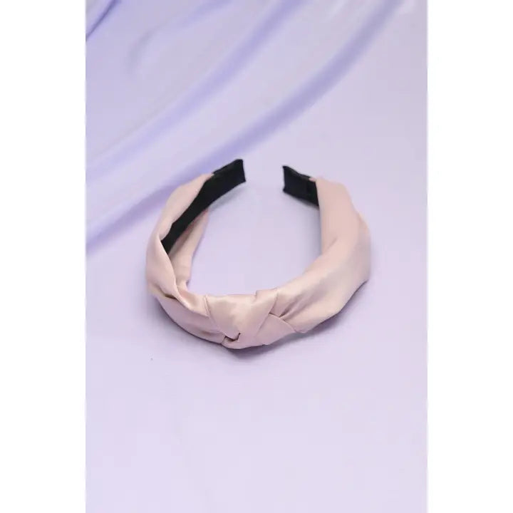 Wide Knotted Satin Headband