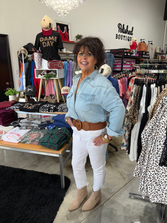 Risen Western Yoke Style Denim Shirt